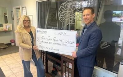 Thank you Mark Jansen, President/CEO and First State Bank for the generous donation for Thaar Care Foundation.